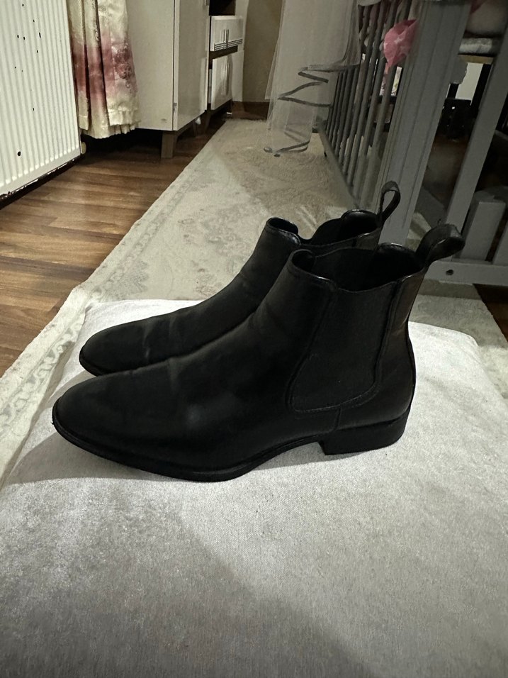 Klasik Siyah Deri Erkek Botları - Görsel 4