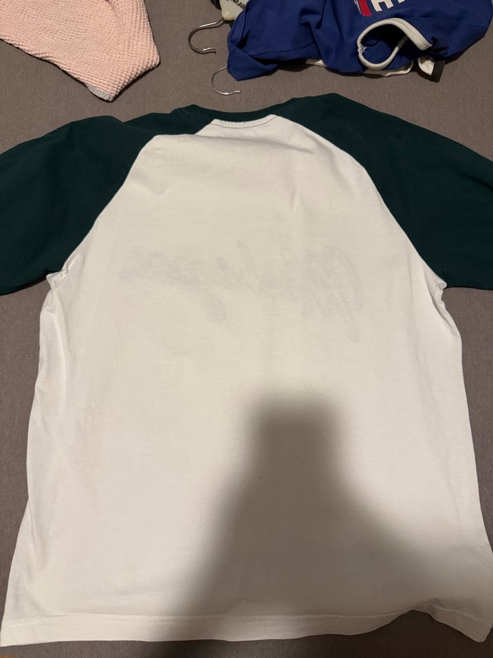 Erkek Beyaz Koyu Yeşil Kısa Kollu Baskılı Tişört - Görsel 3