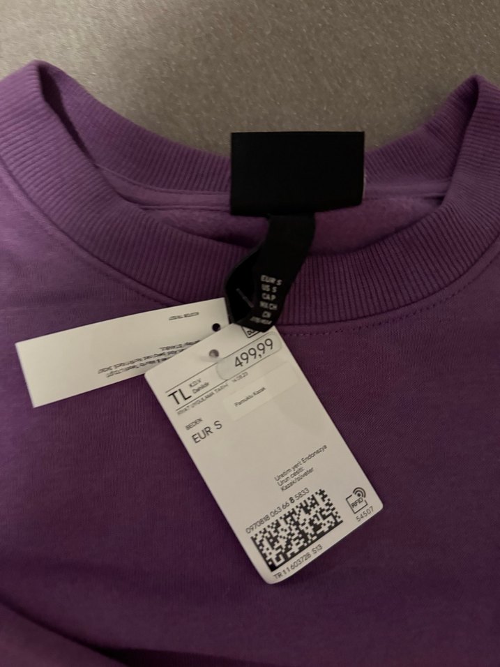 Mor Kadın Sweatshirt Uzun Kollu Rahat Kesim - Görsel 2