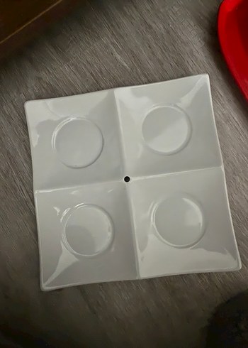 Kırmızı ve Gri Modern Tabak Seti - Görsel 2