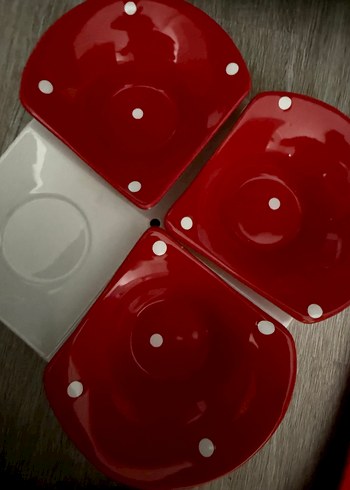 Kırmızı ve Gri Modern Tabak Seti - Görsel 3