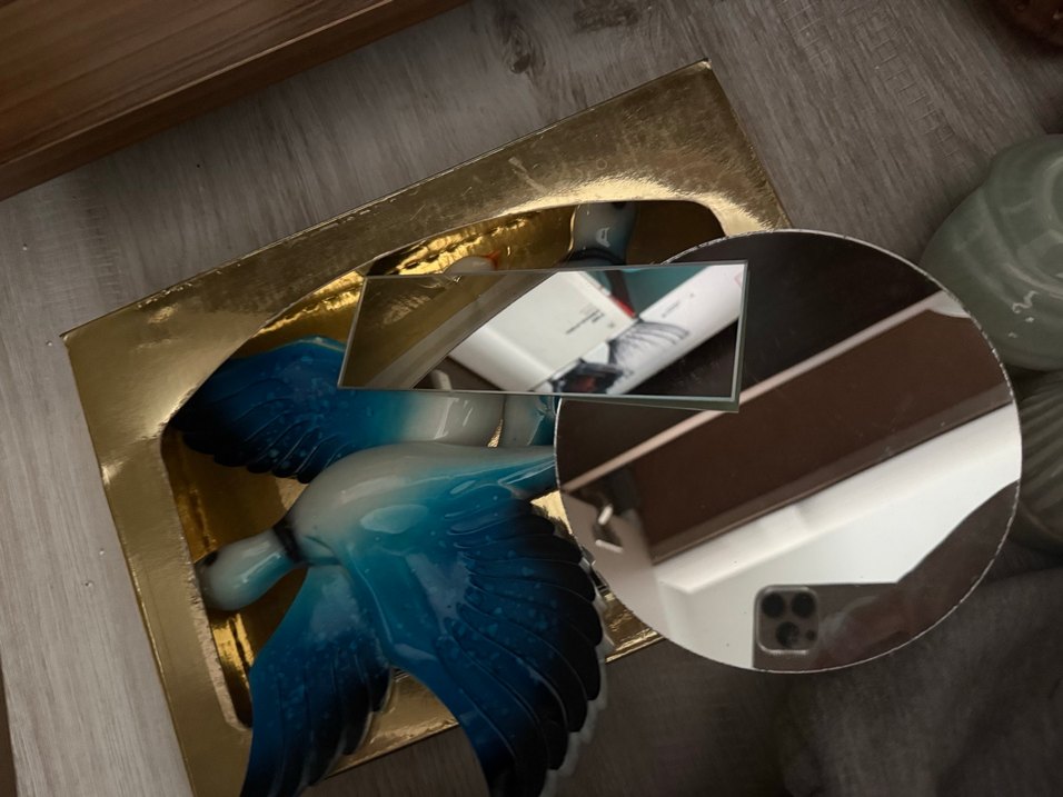 Aynalı Kuş Duvar süsü - Görsel 3