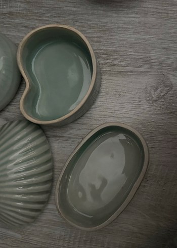 Deniz kabuğu şeklinde yeşil takı kutusu - Görsel 2