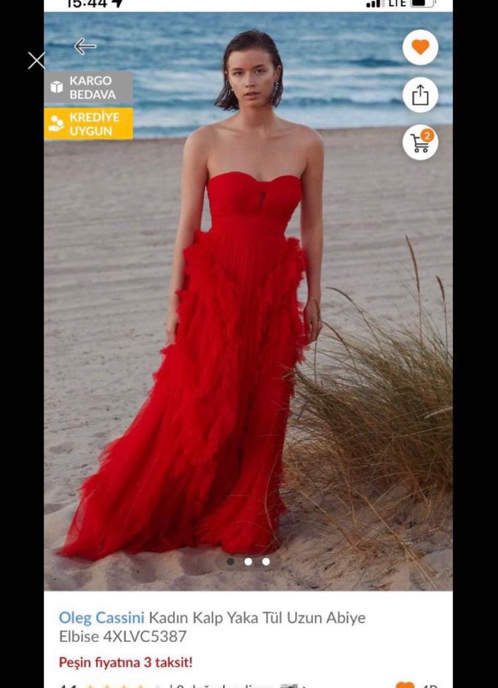 Kırmızı Uzun Bohem Kadın Abiye Elbise - Görsel 2