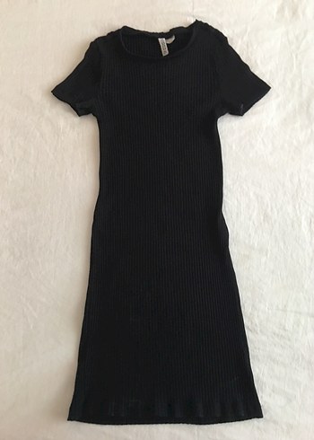 H&M basic siyah dar elbise