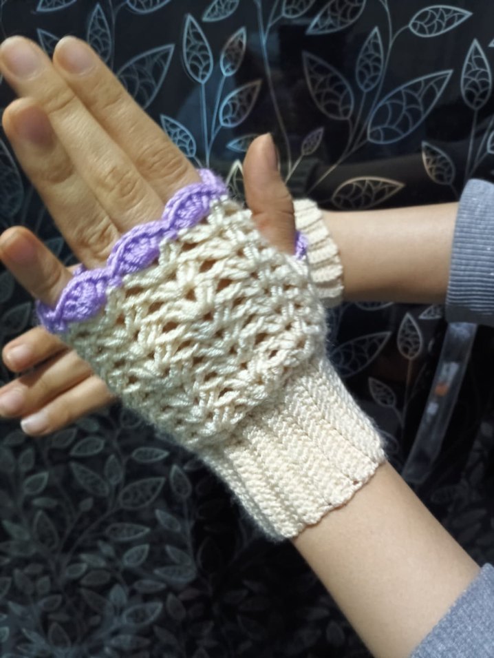 Bohem Tarz Örgü Kadın Eldiveni - Görsel 2