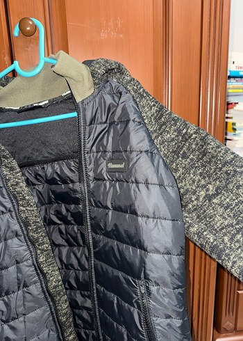 xs Beden haki Renk Kapüşonlu, Fermuarlı kadın mevsimlik mont