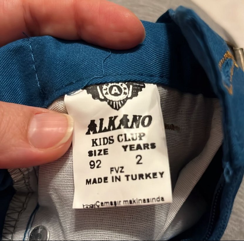 Erkek Çocuk Koyu Mavi Baskılı Kot Pantolon - Görsel 2