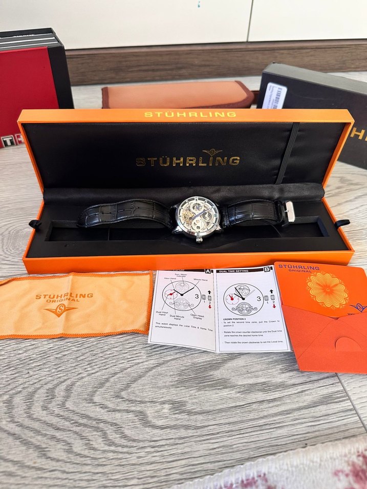 Stührling Orijinal Otomatik Erkek Saat+gece/gündüz+ ikinci saat - Görsel 3
