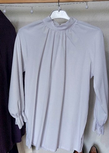 Zara Kadın Beyaz Pliseli Uzun Kollu tunik gömlek