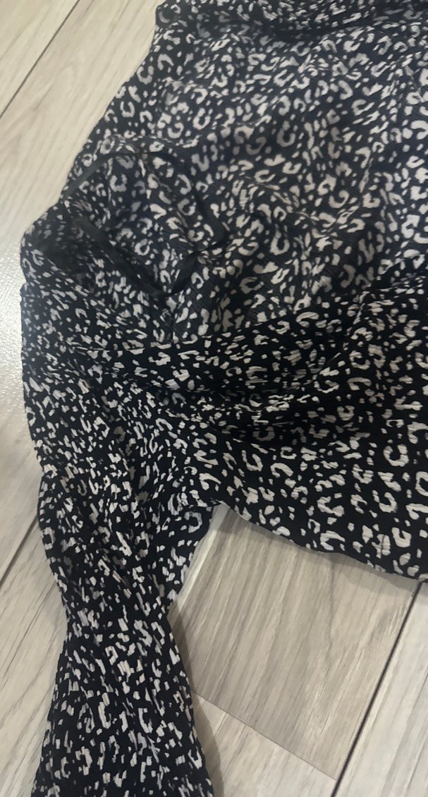 Yılan Desenli Siyah Mini Bluz - Görsel 2