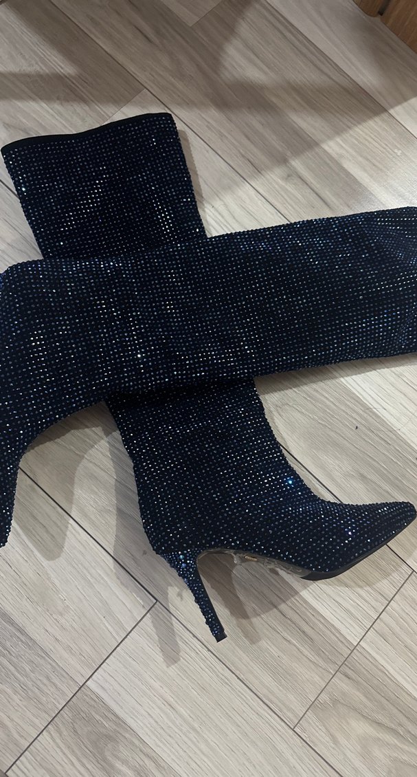 Kadın Lacivert Payetli Dizüstü Bot - Görsel 2