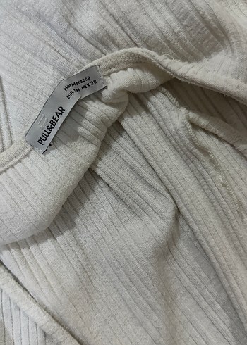 Pull and Bear Beyaz Keten Pilili Askılı Bohem Hırka
