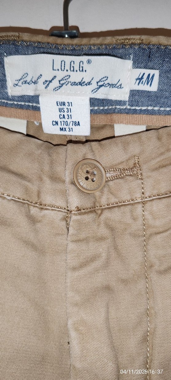 HM Bej Erkek Kısa Pamuklu Bermuda Şort - Görsel 2