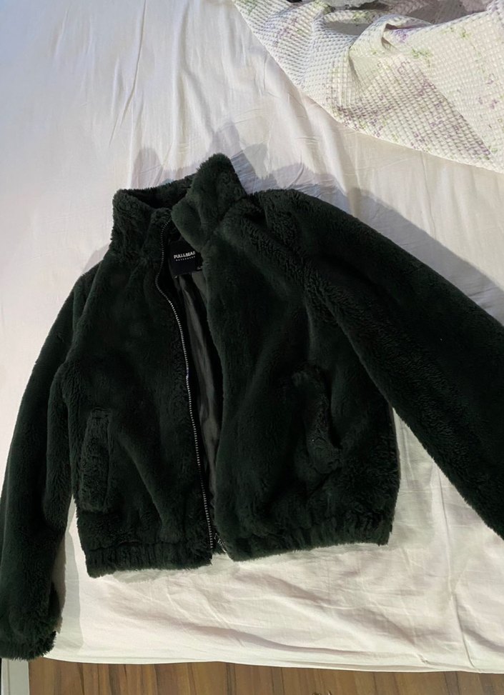 Kürklü Siyah Kadın Mont - Görsel 2