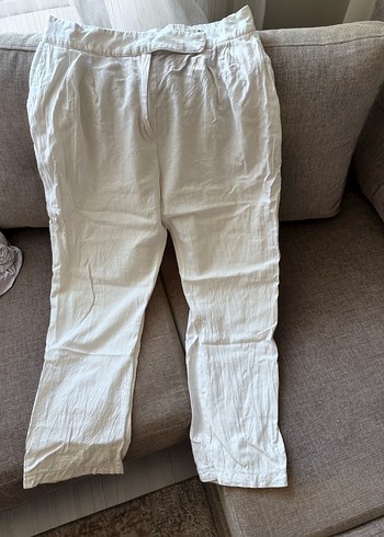 Suud Collection Ekru Rahat Kesim Pamuklu Pantolon