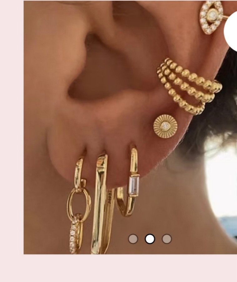 VANİLLA AND COCONUTS MARKA GÜMÜŞ ÜZERİ 24 K ALTIN KAPLAMA  Küpe - Görsel 2