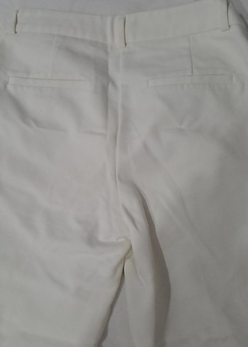 Beyaz Pilili Kadın Kumaş Pantolon - Görsel 5