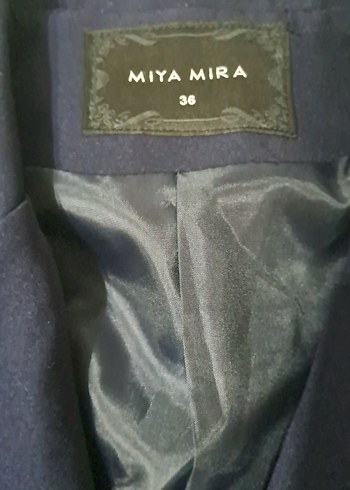 Lacivert Kadın Ofis Blazeri Düğmeli - Görsel 2