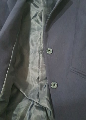 Lacivert Kadın Ofis Blazeri Düğmeli - Görsel 4