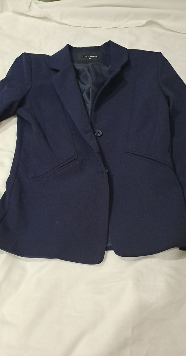 Lacivert Kadın Ofis Blazeri Düğmeli - Görsel 3