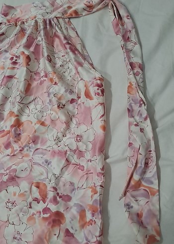 Pembe Bohem Salaş Straplez Midi Bluz - Görsel 2