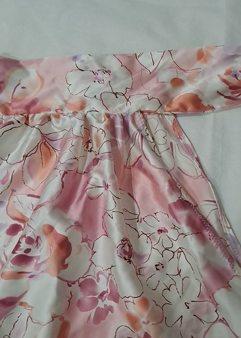 Pembe Bohem Salaş Straplez Midi Bluz - Görsel 3