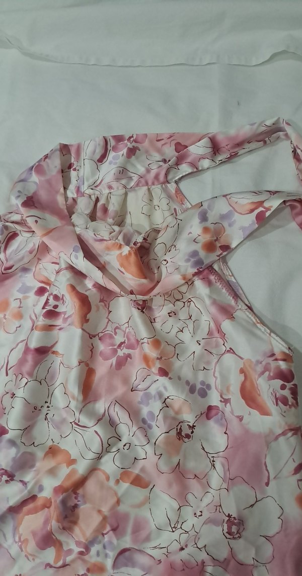 Pembe Bohem Salaş Straplez Midi Bluz - Görsel 4