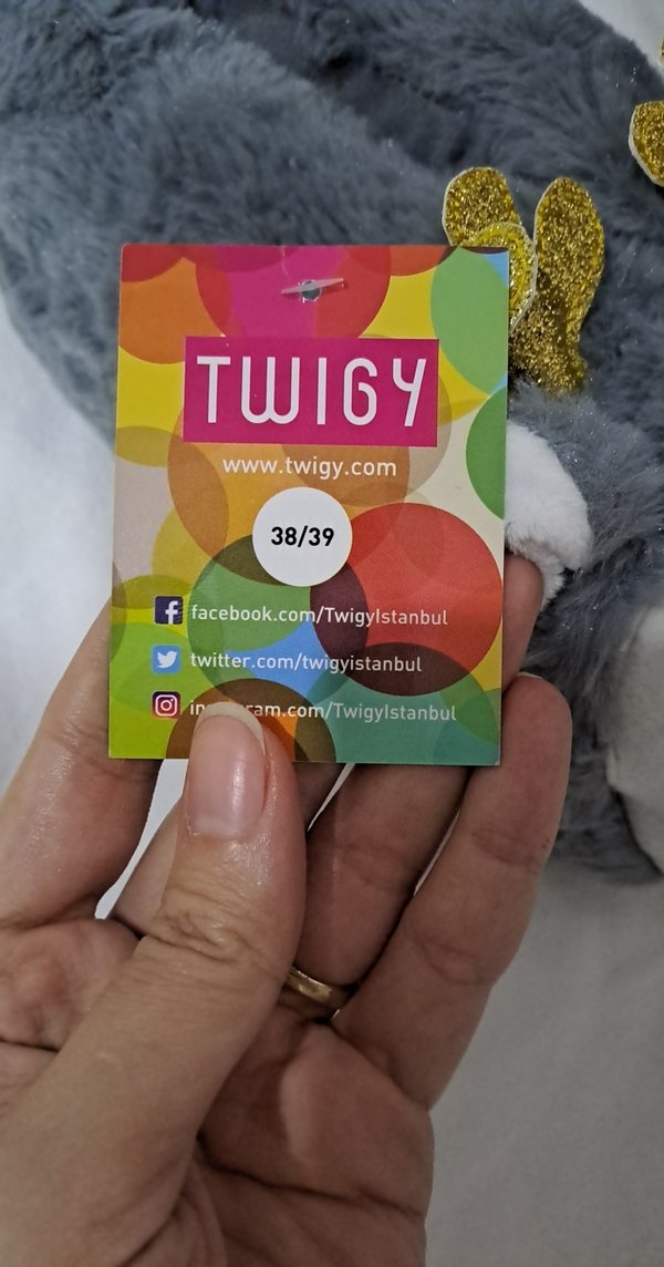 TWIGY Gri Kürklü Nakışlı  Ev Terliği - Görsel 2