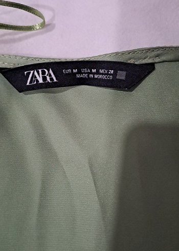 Kadın Yeşil V Yaka Mini Saten Gömlek - Görsel 4