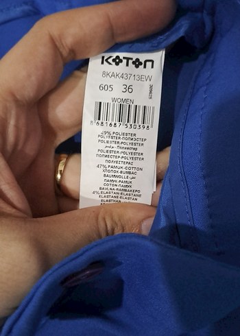 Parlak Mavi Kadın Kumaş Pantolon - Görsel 4