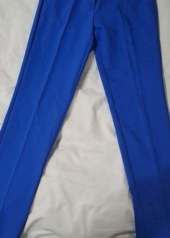 Parlak Mavi Kadın Kumaş Pantolon - Görsel 2