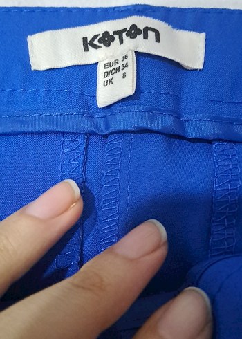 Parlak Mavi Kadın Kumaş Pantolon - Görsel 3