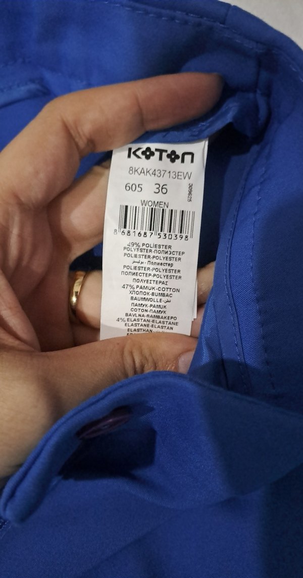 Parlak Mavi Kadın Kumaş Pantolon - Görsel 4