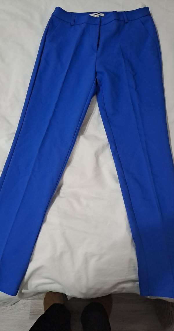 Parlak Mavi Kadın Kumaş Pantolon - Görsel 2