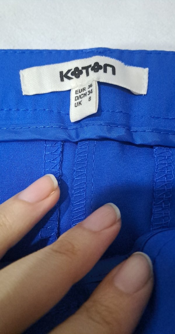 Parlak Mavi Kadın Kumaş Pantolon - Görsel 3