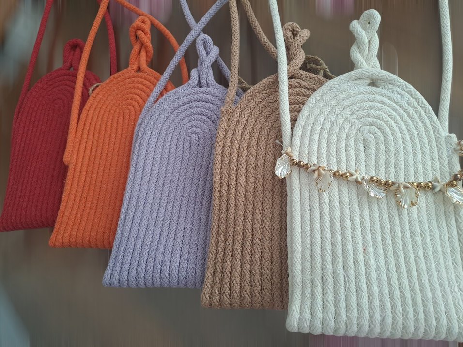 renkli Örgü Kadın Çapraz Çanta - Görsel 3