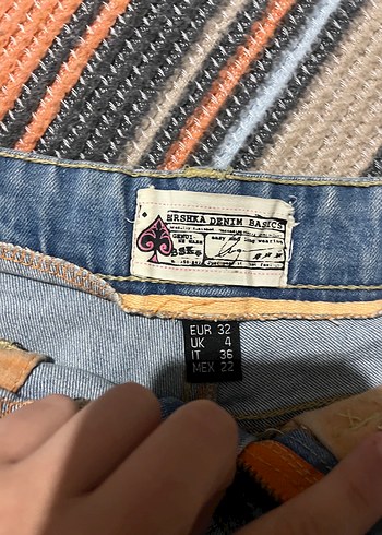 Bershka Kadın Mavi Bağcıklı Mini Denim Şort