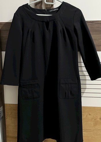 Siyah Kumaş Mini Elbise