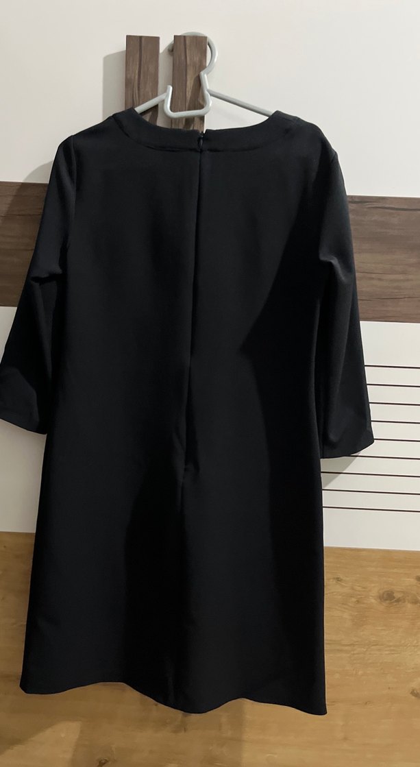 Siyah Kumaş Mini Elbise - Görsel 2