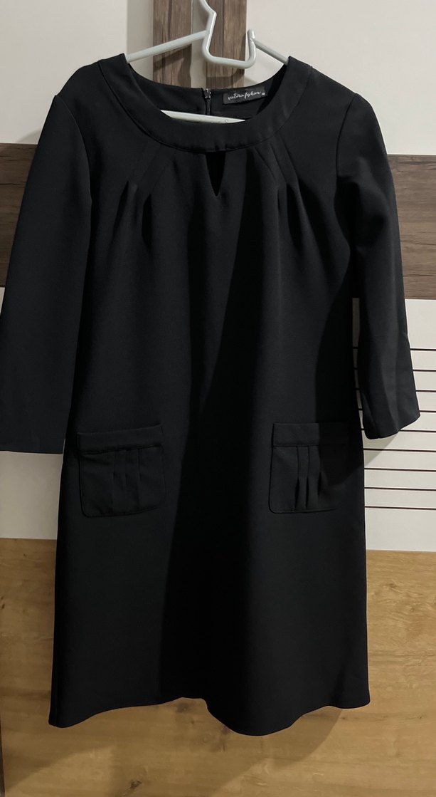 Siyah Kumaş Mini Elbise - Görsel 3