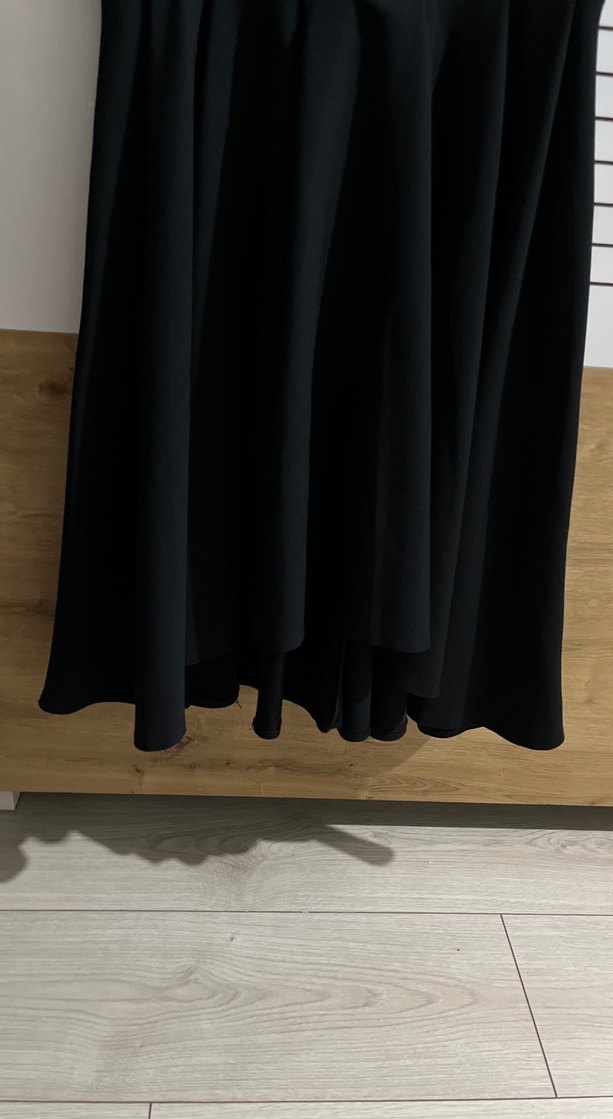 Siyah Piliseli Midi Kadın Elbise - Görsel 5