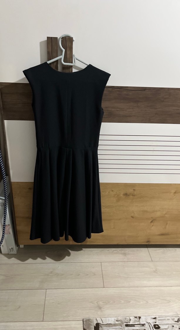 Siyah Piliseli Midi Kadın Elbise - Görsel 2