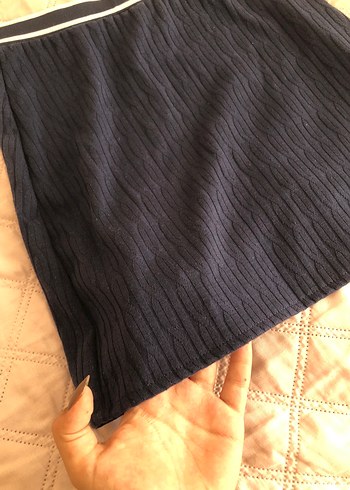H&M lacivert mini etek