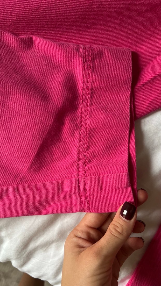 Pembe Kadın Kot Pantolon - Görsel 5