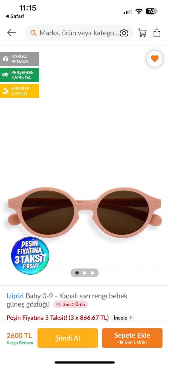 Bebek Güneş gözlüğü İzipizi 0-9 ay - Görsel 4