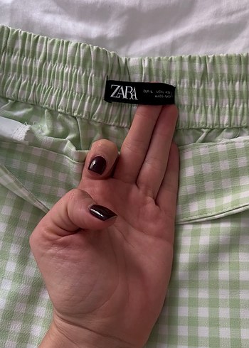 Düğmeli Yeşil Kadın Kumaş Pantolon - Görsel 2