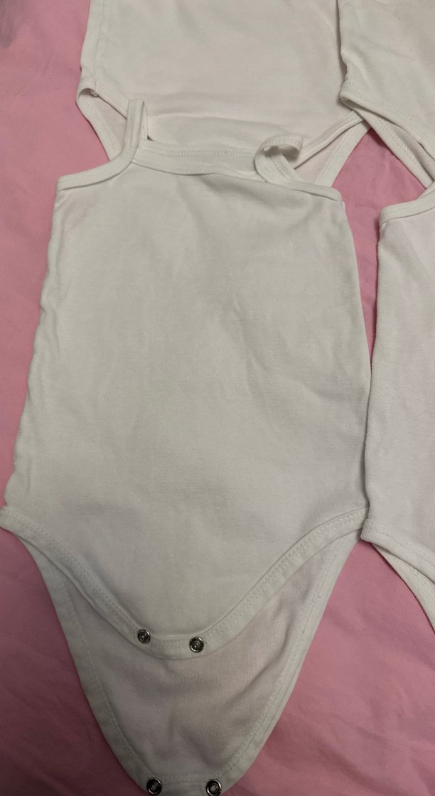 Bebek Kolsuz Pamuklu Beyaz Body - Görsel 2