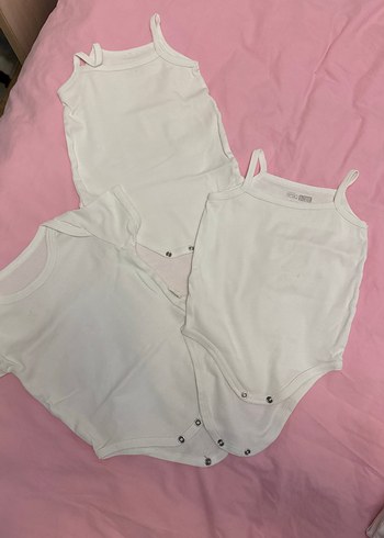 Beyaz Pamuklu Erkek Bebek  Body Seti - Görsel 2