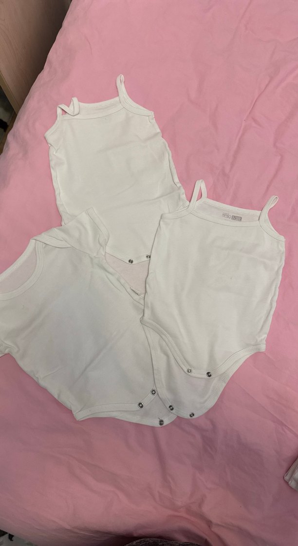 Beyaz Pamuklu Erkek Bebek  Body Seti - Görsel 2